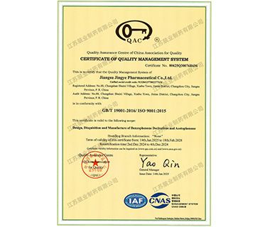 Quality management system certification
